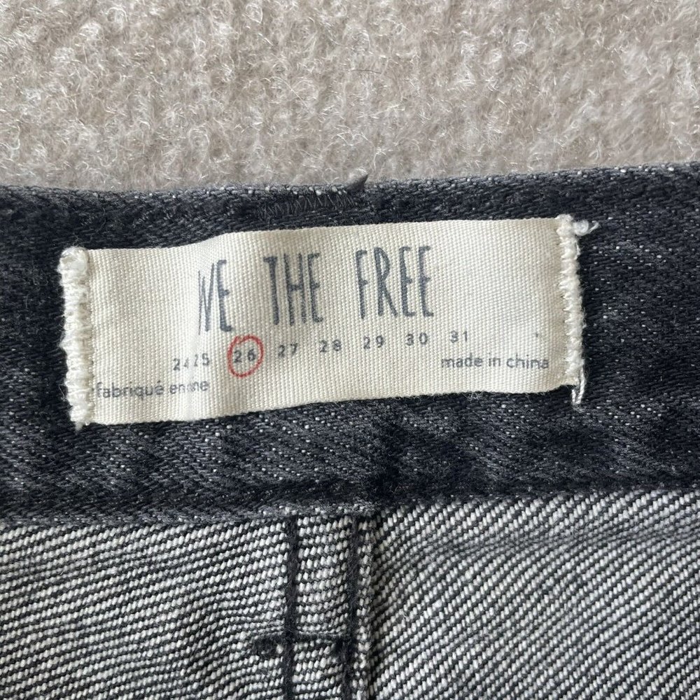 We the Free Denim Skirt Womens 26 Light Wash Black 100% Cotton Distressed Jean - Picture 2 of 7